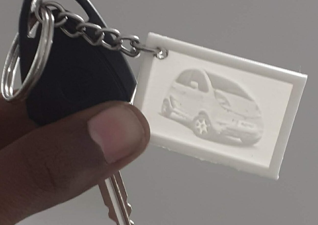3D printed keychain image with light