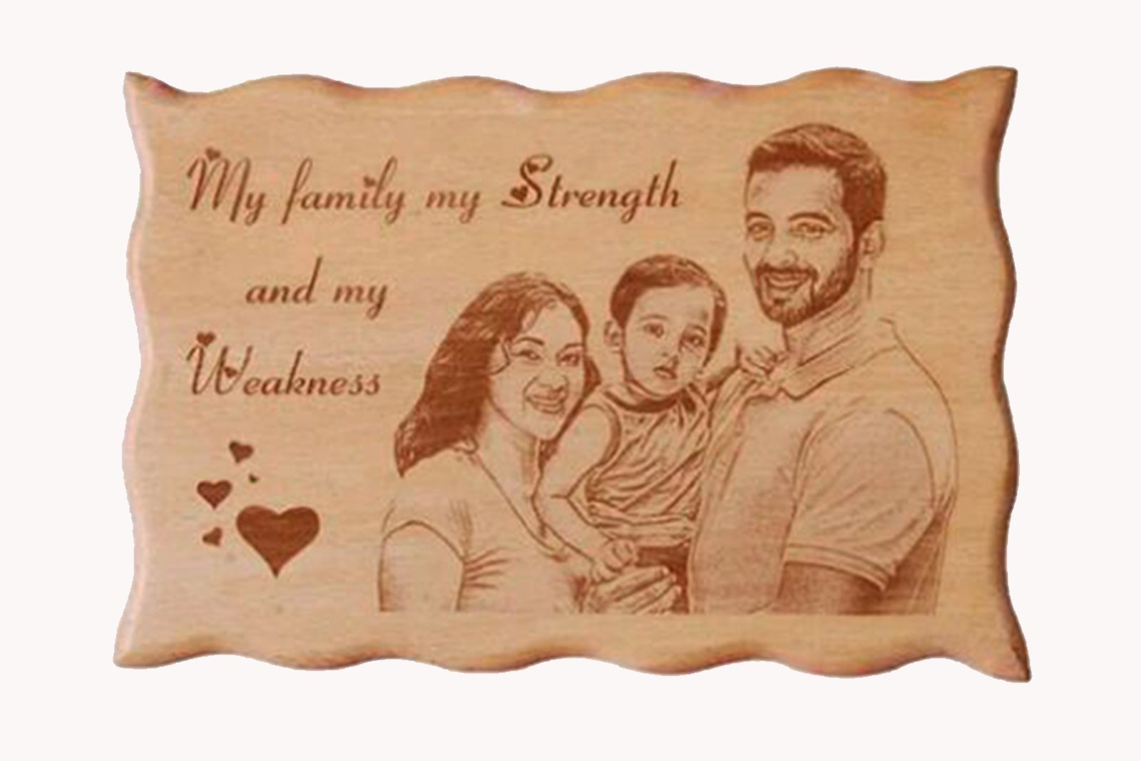 Laser Engraved Personalized Photo Wooden Plaque wave 8 X 11 inches image