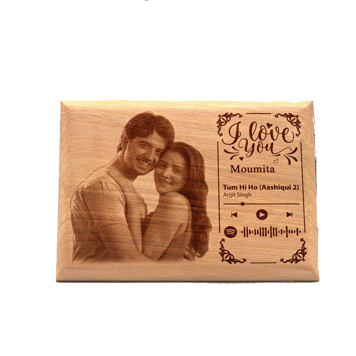 Laser Engraved Personalized Photo Wooden Plaque 6X9