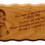 Laser Engraved Personalized Photo Wooden Plaque wave 6″ X 14″
