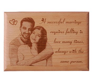 Laser Engraved Personalized Photo Wooden Plaque 9X15