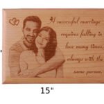 Laser Engraved Personalized Photo Wooden Plaque 9X15